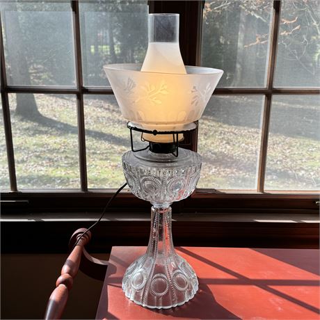 Glass Torchiere Table Lamp