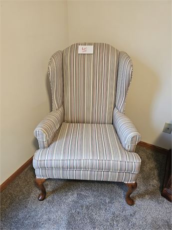 Broyhill Pastel Stripe High Back Side Chair