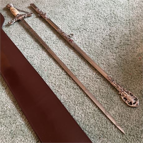 VTG McLilley & Co. Ornate Masonic Knights Templar Ceremonial Sword w/ Sheath