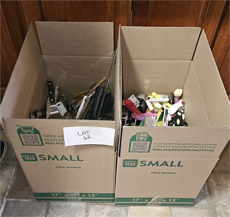 Two Large Boxes Of Kitchen Utensils, Gadgets & More