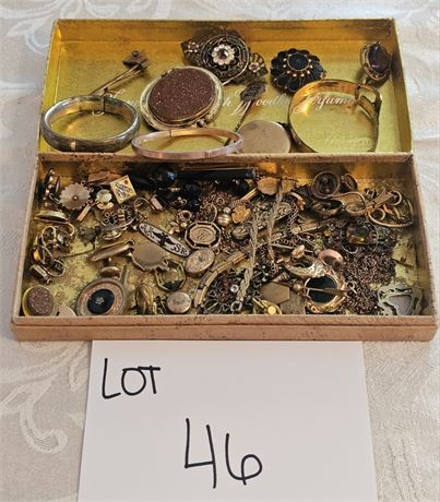 Large Lot Of Late Victorian Early 1900's Mixed Gold Filled Brooches, Pins & More