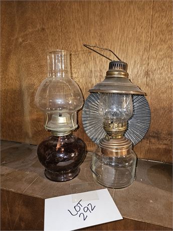 (2) Vintage Oil Lamps