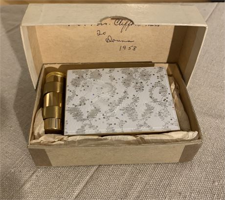 Zelle Fifth Avenue Brass Compact Clutch Money Case With Mirror & Lipstick Holder