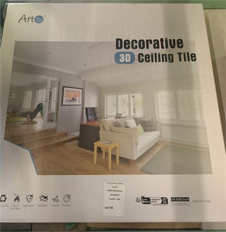 Art3d Square Drop Ceiling Tile White 2' x 2' PVC Ceiling Panels 12 Pk