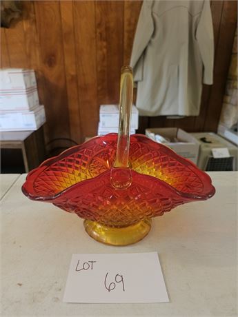 Indiana Glass Canterbury Sunset Large Glass Basket