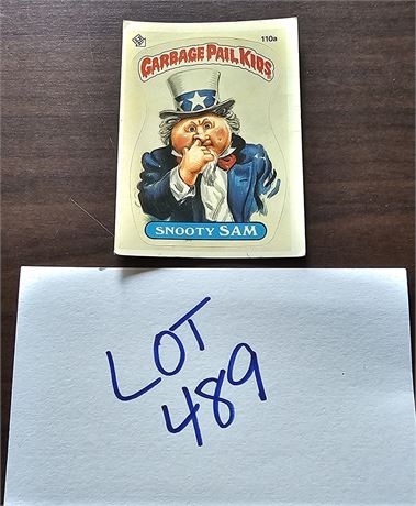 1986 Snooty Sam Garbage Pail Kid's Topps Trading Card