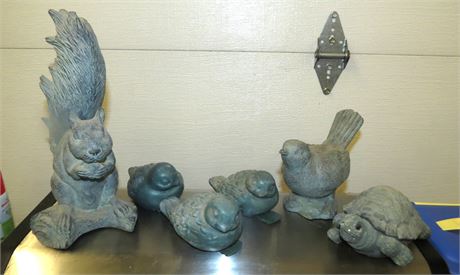 Birds, Squirrel, Turtle Figurines