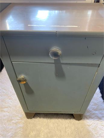Vintage Metal Medical Stand With Door/Storage
