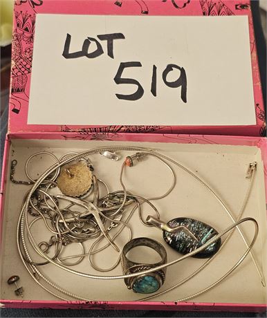 Mixed Lot of Sterling Silver 925 Jewelry - Necklaces/Pendant/Brooches & More