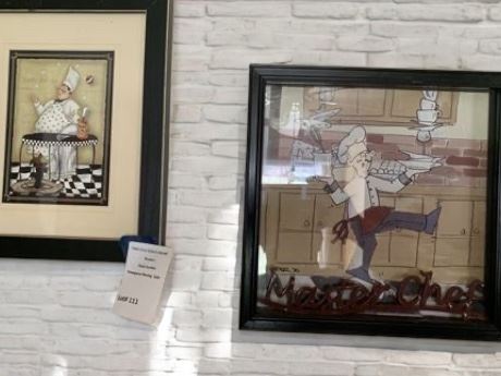 Chef-Themed Framed Kitchen Wall Art - Lot of 2