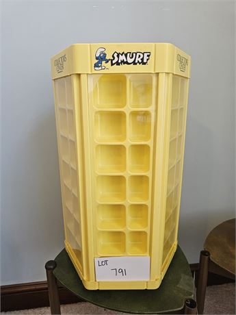 Vintage Wallace Berrie Rotary Smurf Collector's Center Display Case