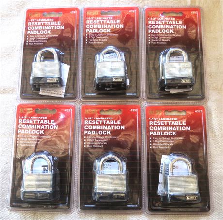 6 New Nu-set Resettable Combination Padlocks