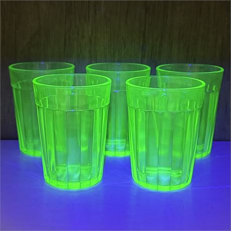 Mid-Century Uranium Glass Tumblers - Set of 5