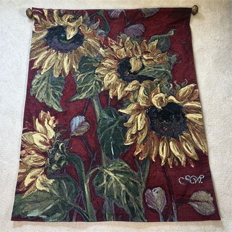 Beautiful Decorative Sunflowers Wall Tapestry - 41 x 50"