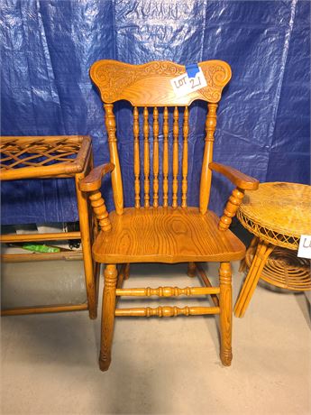 Wood Side Arm Chair