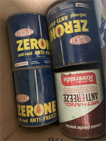 DuPont Zerone Anti-Rust Anti-Freeze Advertising Cans