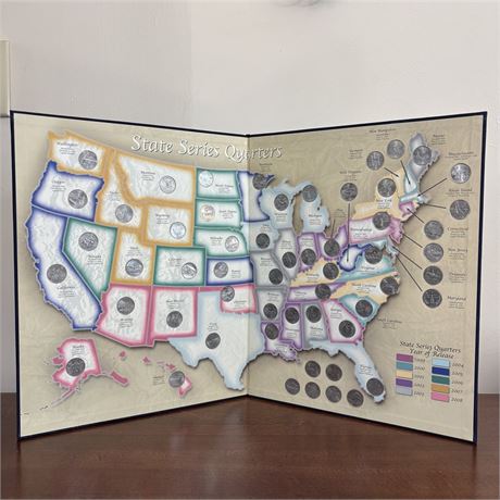FILLED - State Series Quarters 1999-2008 Collector's Map