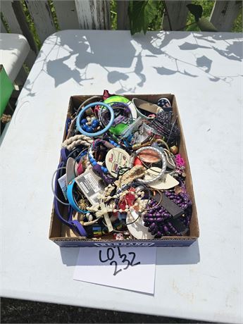 Flat Full Of Mixed Costume Jewelry Maker, Style & Color Vary- Necklaces
