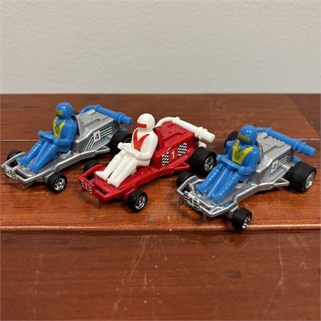 Vintage Go Kart Racer Friction Cars - Set of 3