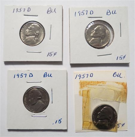 1957D BU Nickels