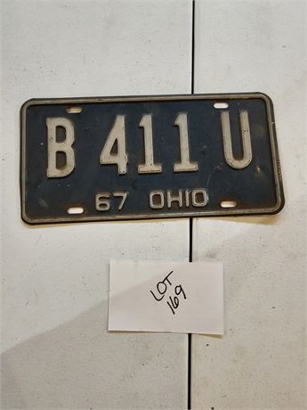 Vintage 1967 Ohio License Plate