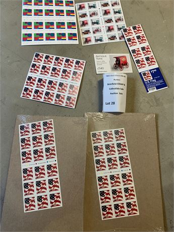 US Postal Stamp Sheets SOP Wave Packet - American Flags, Love, Abstract Design