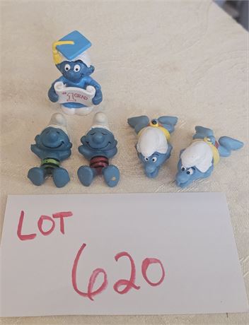 Vintage Schleich Peyo Mixed Smurf Figurines 80's Original PVC Smurfs