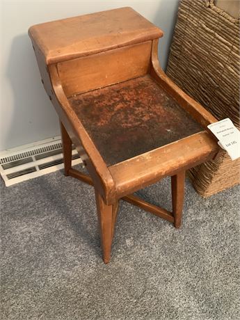 Antique Country Primitive Pine Cobbler's Bench (Used As A Nightstand)