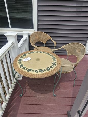 Poly Wicker Table & Chairs