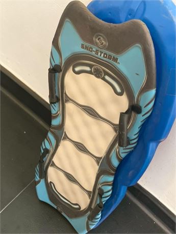 Snow Storm Foam Sled & Blue Plastic Toboggan Snow Sled
