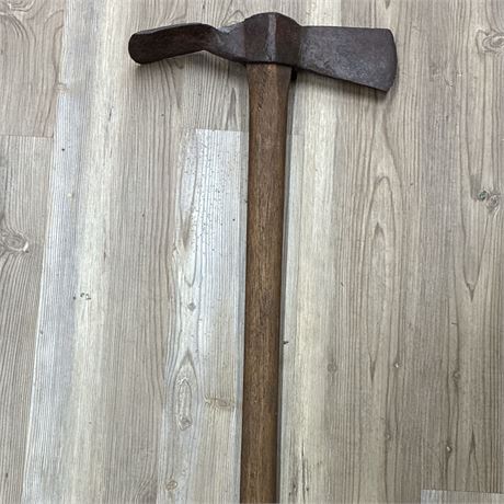 Antique Forged Iron Mattock Axe Head Grub Hoe Adze Tool