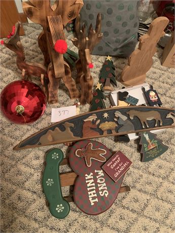 Wood Christmas Decor Lot