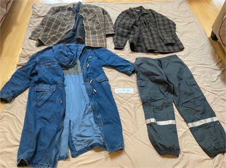 Men's Outdoor Heavy Duty Work Jackets & Wearproof Pants Lot of 4 Size 4X and 2X