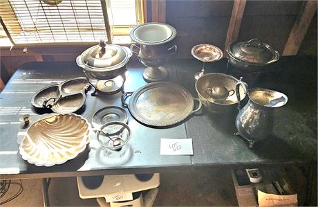 Silver Plated Mixed Lot Rogers, Sheriden & More Platters Bowls Warmers