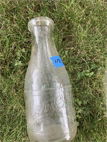 Supreme Dairy Alliance Ohio 1 Quart Clear Glass Milk Bottle