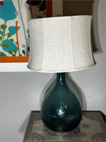 Blue Glass Based Table Lamp