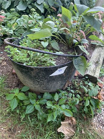 Metal Caldron Outdoor Planter