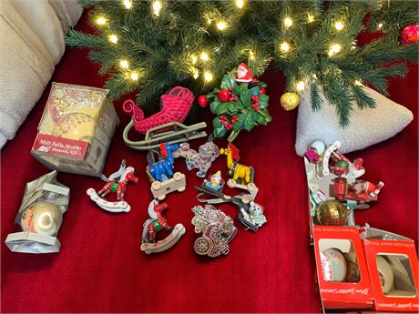 Vintage Christmas Ornament Lot With Various Designs