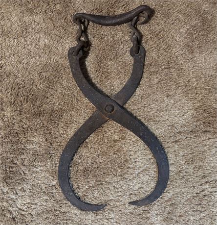 Antique Cast Iron Ice Tongs