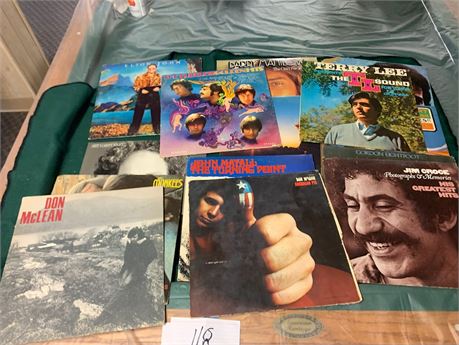 Vinyl Record Albums Jim Croce, Terry Lee, Don McLean, The Monkees, Elton John,