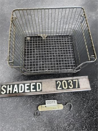 Wire Basket, Spring Scale, and Address Sign Set