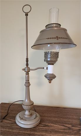 Vintage Brass Converted Oil Style Electric Lamp