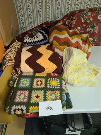 Mixed Afghan Lot : Different Sizes, Colors & Patterns