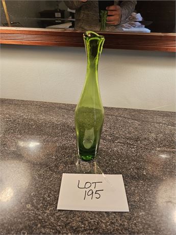 Blenko Art Glass Olive Green Vase