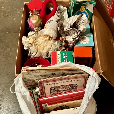 Holiday Lot with Nutcrackers, Angels & Both Old and Newer Christmas Storybooks