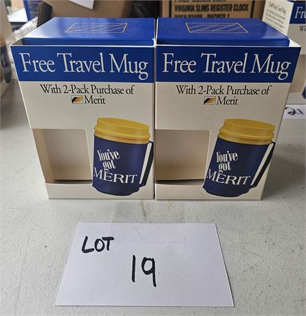 Merit Cigarette Travel Mug x2