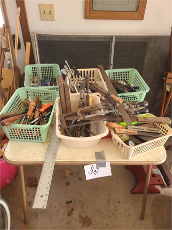 Large Lot of Mixed Hand Tools - Files/Screwdrivers/Wrenches & More