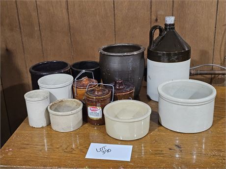 Mixed Crock Lot: Different Sizes / Colors / Makers