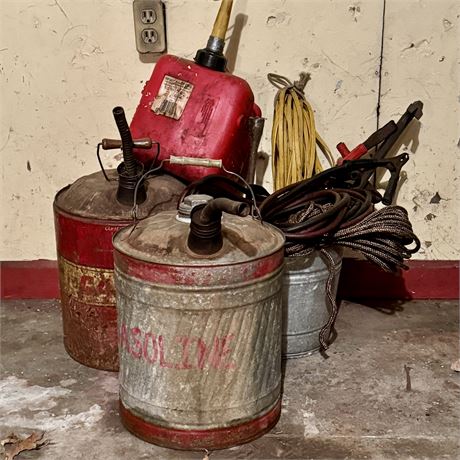 Mixed Lot - Gas Cans, Galvanized Bucket and More