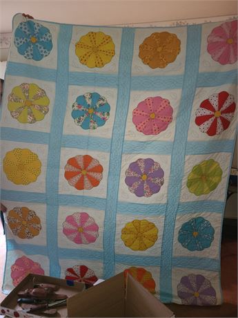 Handmade Quilt Flowers - Pinks/Blues/Reds/Yellow & More